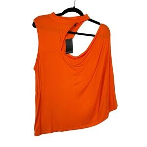 NWT ELOQUII‎ Plus Size 22/24 Sleeveless Cutout Orange T-Shirt Top Basic New
